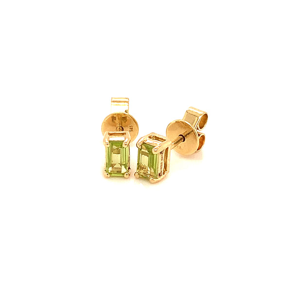 Aretes de Peridoto en oro amarillo 14k