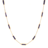 Collar con Lapis Lazuli en oro amarillo 14kt. 40CM/45CM