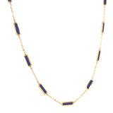 Collar con Lapis Lazuli en oro amarillo 14kt. 40CM/45CM