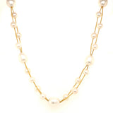 Collar de perla en oro amarillo 14kt. 45cm