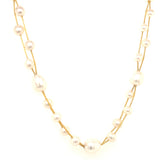 Collar de perla en oro amarillo 14kt. 45cm