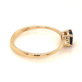 Anillo de zafiro en oro amarillo 14k