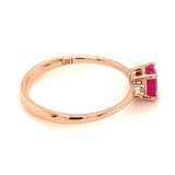 Anillo de rubi en oro rosado 14k