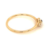 Anillo de zafiro con diamantes en oro amarillo 14k