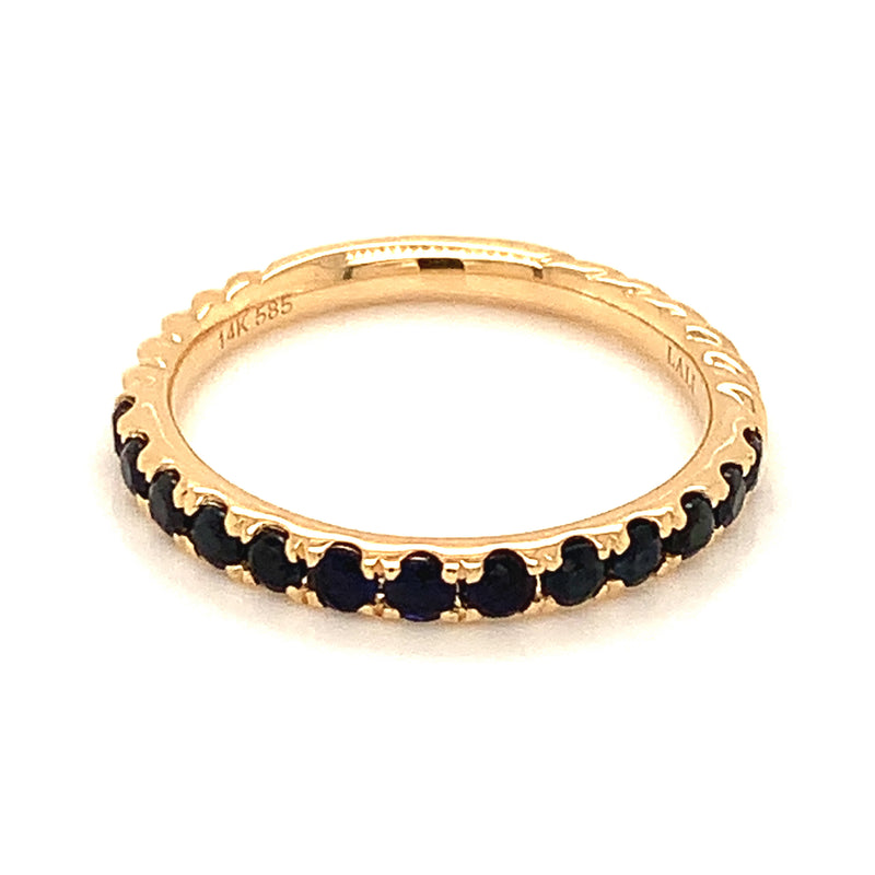 Anillo de zafiro en oro amarillo 14k