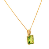 Collar de peridoto con diamantes en oro amarillo 14k