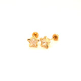 Aretes (estrellas) para bebé en oro amarillo 10kt