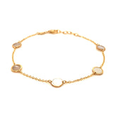 Pulsera (nácar) en oro amarillo 14kt. 16/17.5cm