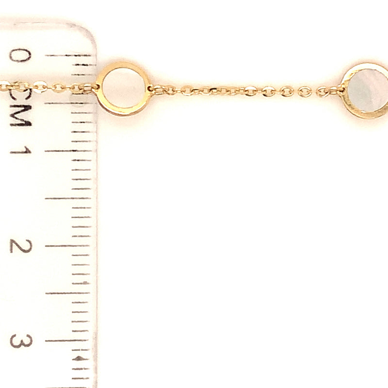 Pulsera (nácar) en oro amarillo 14kt. 16/17.5cm