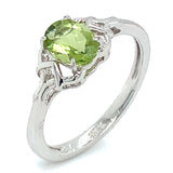 Anillo de cuarzo peridoto en plata 925