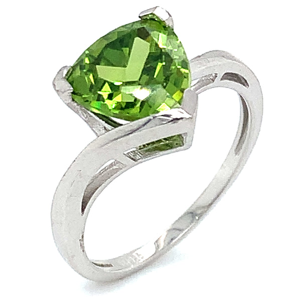 Anillo de cuarzo peridoto en plata 925