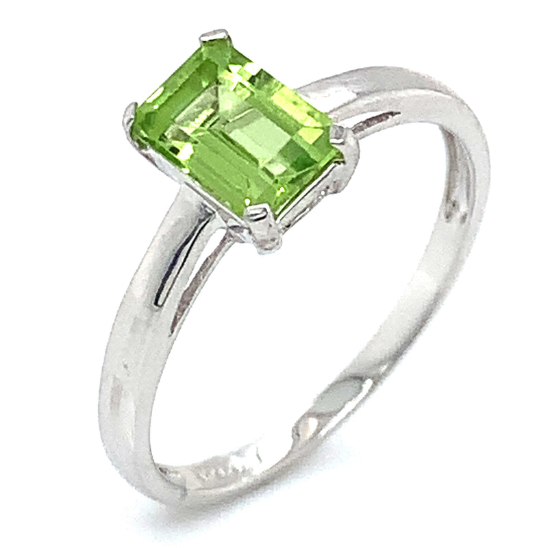 Anillo de cuarzo peridoto en plata 925