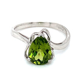 Anillo de cuarzo peridoto en plata 925