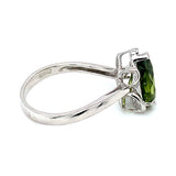 Anillo de cuarzo peridoto en plata 925