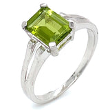 Anillo de cuarzo peridoto en plata 925