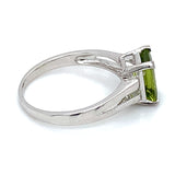 Anillo de cuarzo peridoto en plata 925