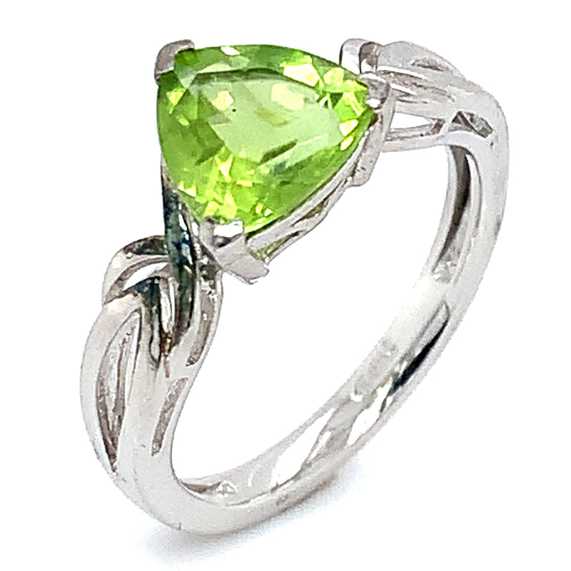 Anillo de cuarzo peridoto en plata 925