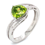 Anillo de cuarzo peridoto en plata 925