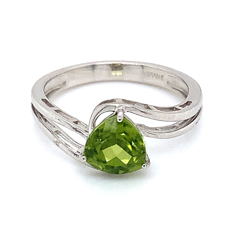 Anillo de cuarzo peridoto en plata 925