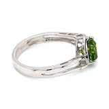 Anillo de cuarzo peridoto en plata 925