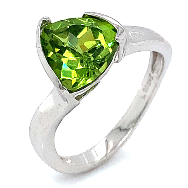 Anillo de cuarzo peridoto en plata 925