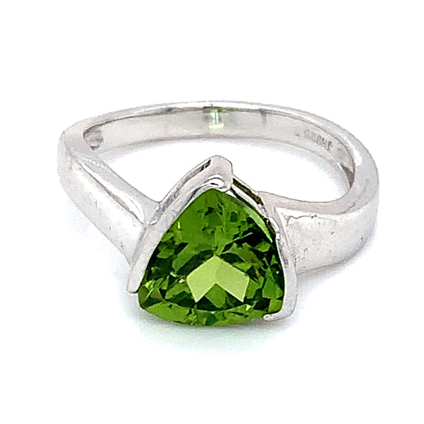 Anillo de cuarzo peridoto en plata 925