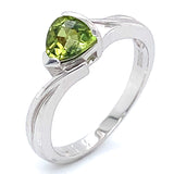 Anillo de cuarzo peridoto en plata 925