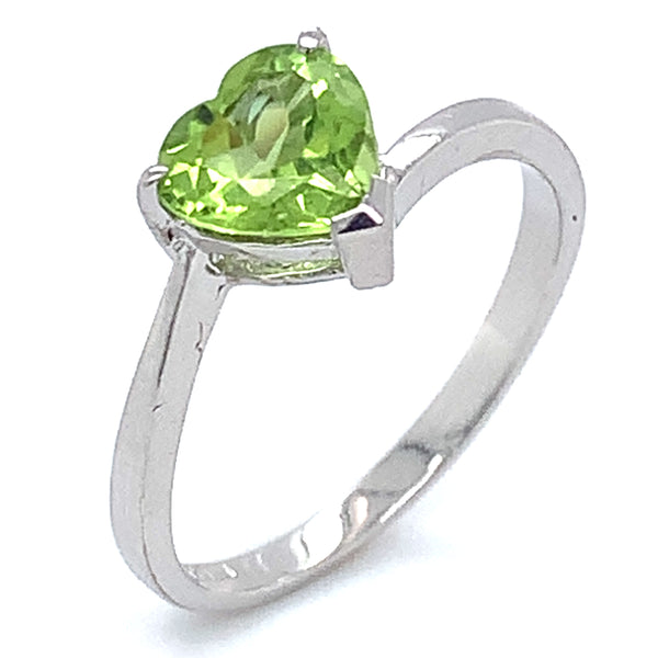 Anillo de cuarzo peridoto en plata 925