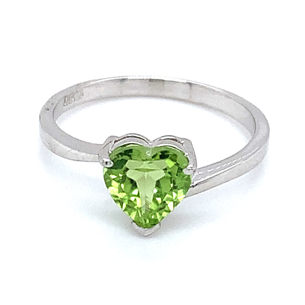 Anillo de cuarzo peridoto en plata 925