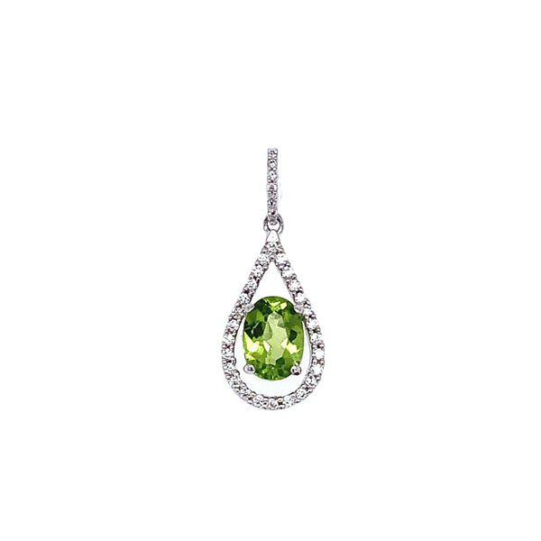 Dije de cuarzo peridoto en plata 925