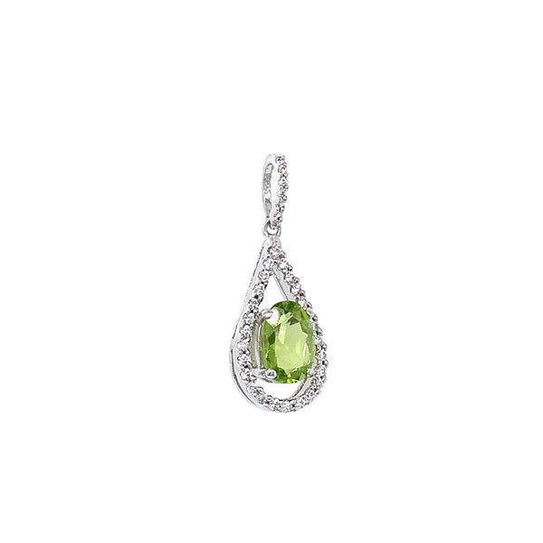 Dije de cuarzo peridoto en plata 925