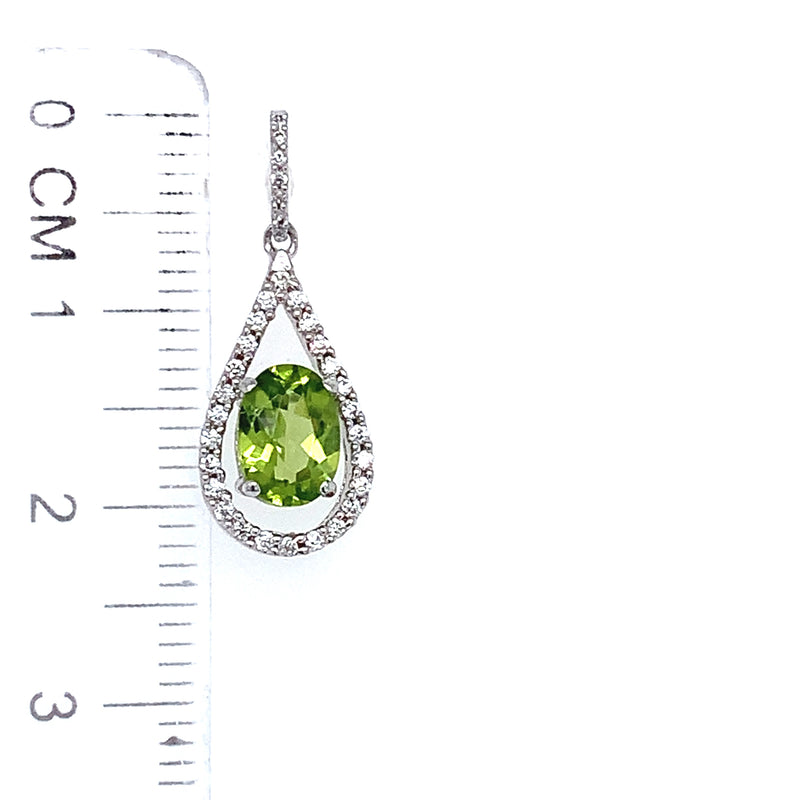 Dije de cuarzo peridoto en plata 925