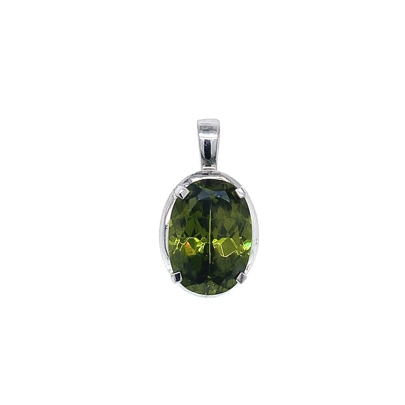 Dije de cuarzo peridoto en plata 925