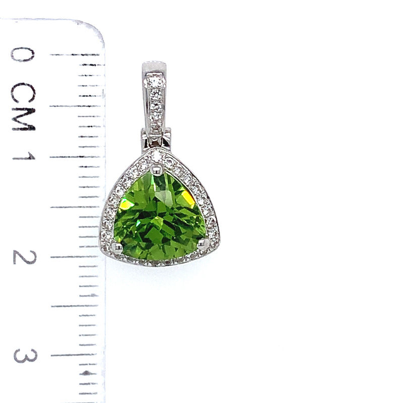 Dije de cuarzo peridoto en plata 925