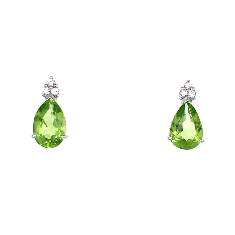 Aretes de cuarzo peridoto en plata 925