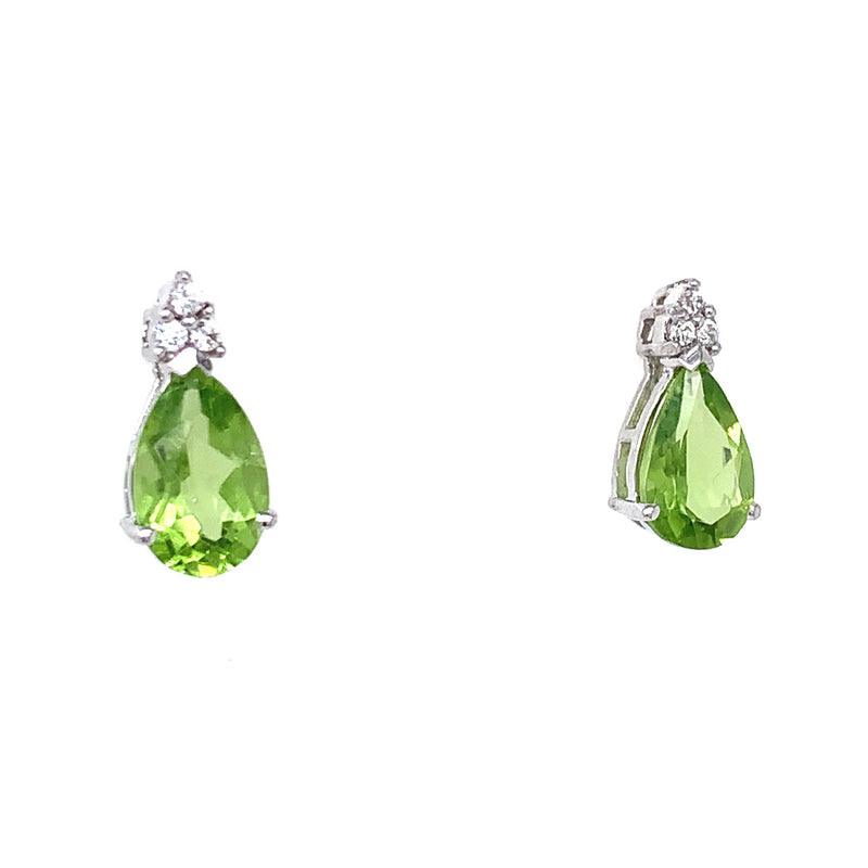 Aretes de cuarzo peridoto en plata 925