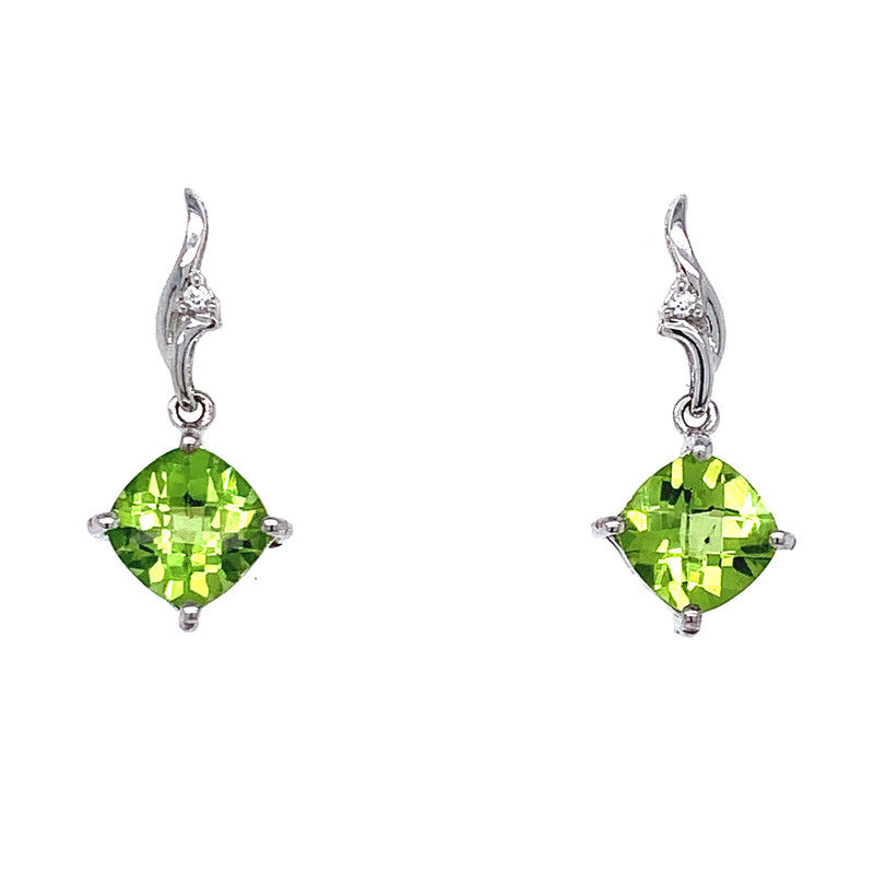 Aretes de cuarzo peridoto en plata 925