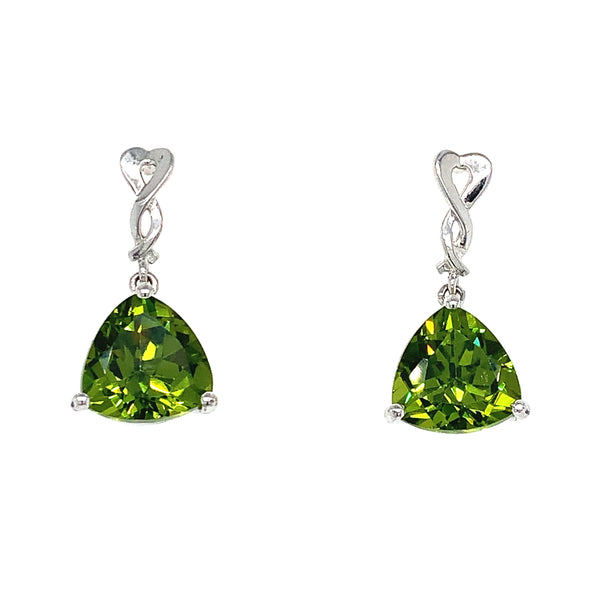 Aretes de cuarzo peridoto en plata 925