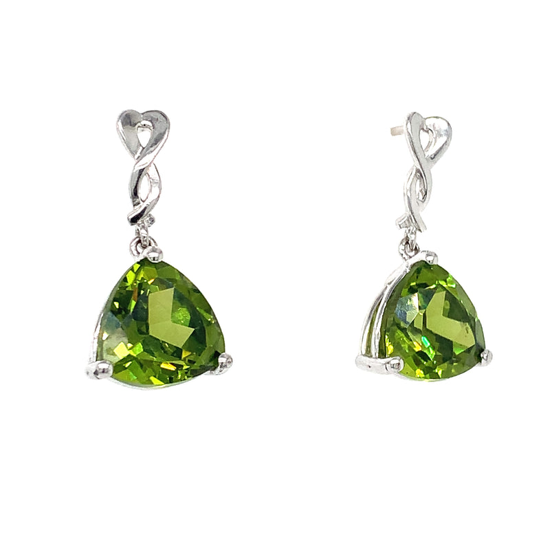 Aretes de cuarzo peridoto en plata 925