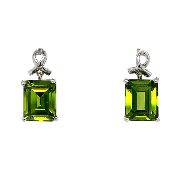 Aretes de cuarzo peridoto en plata 925