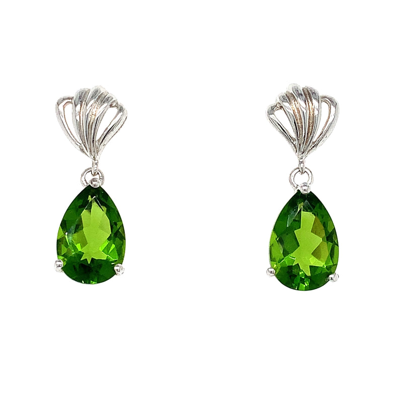 Aretes de cuarzo peridoto en plata 925