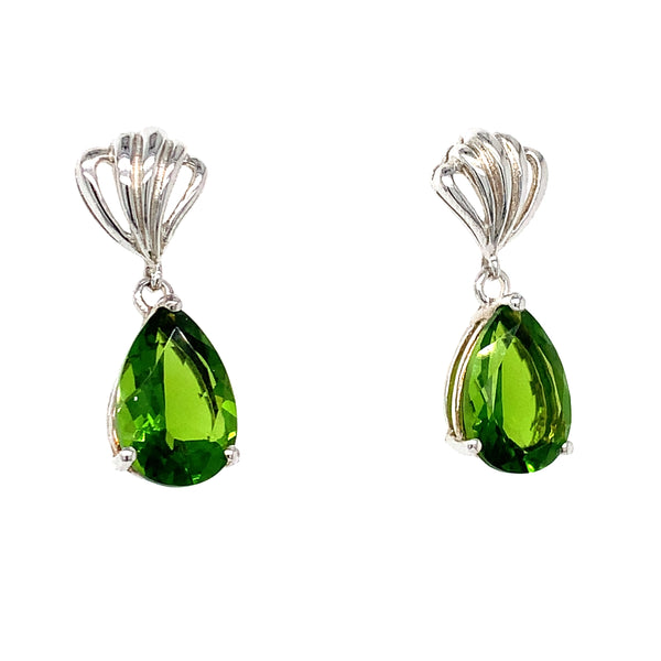 Aretes de cuarzo peridoto en plata 925