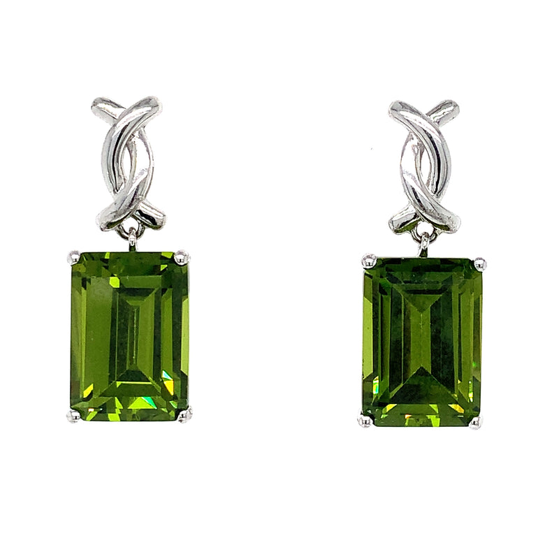 Aretes de cuarzo peridoto en plata 925