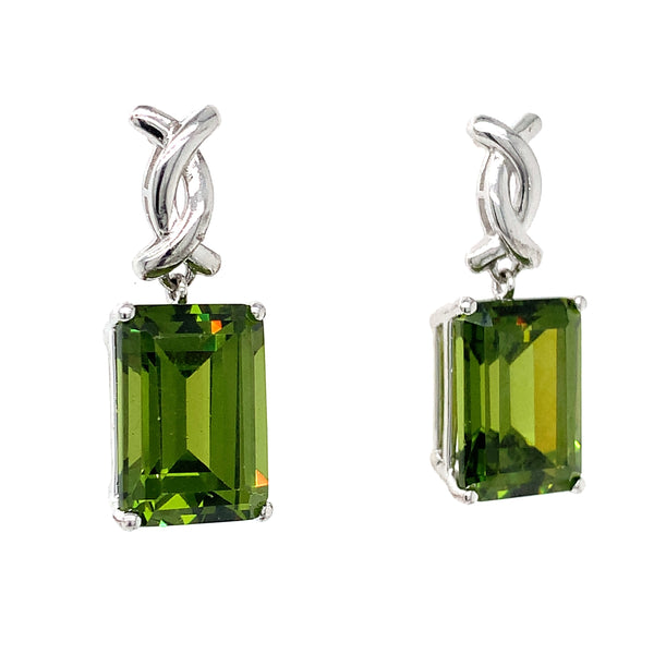 Aretes de cuarzo peridoto en plata 925