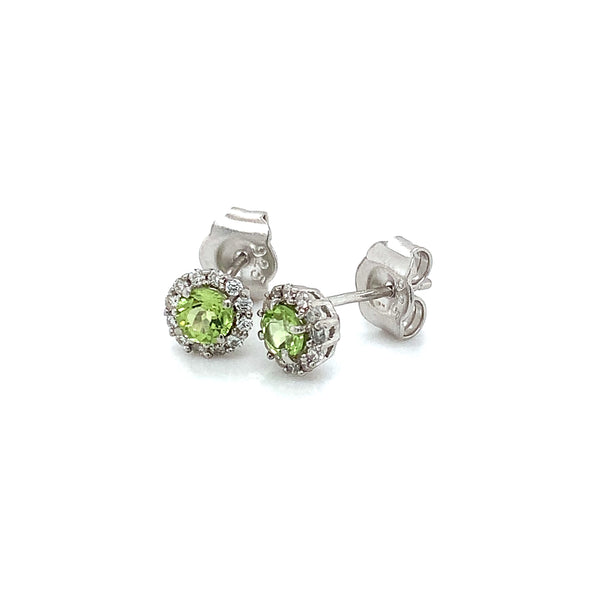 Aretes de cuarzo peridoto en plata 925