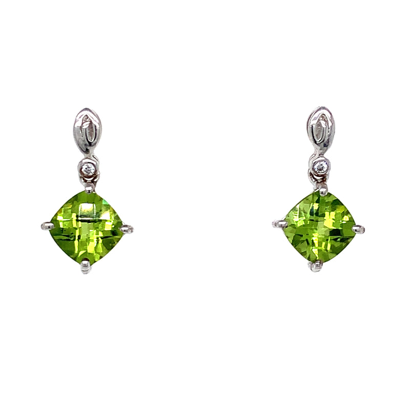 Aretes de cuarzo peridoto en plata 925