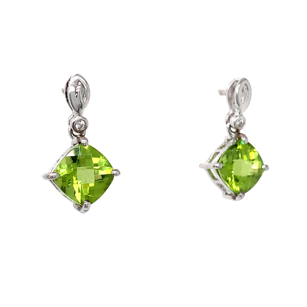 Aretes de cuarzo peridoto en plata 925