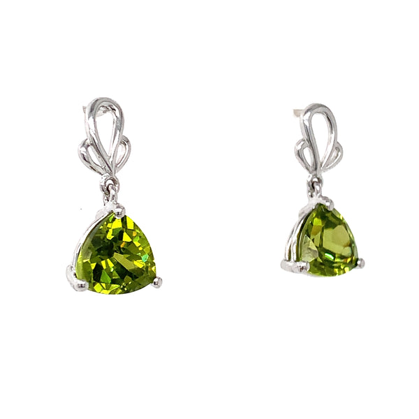 Aretes de cuarzo peridoto en plata 925