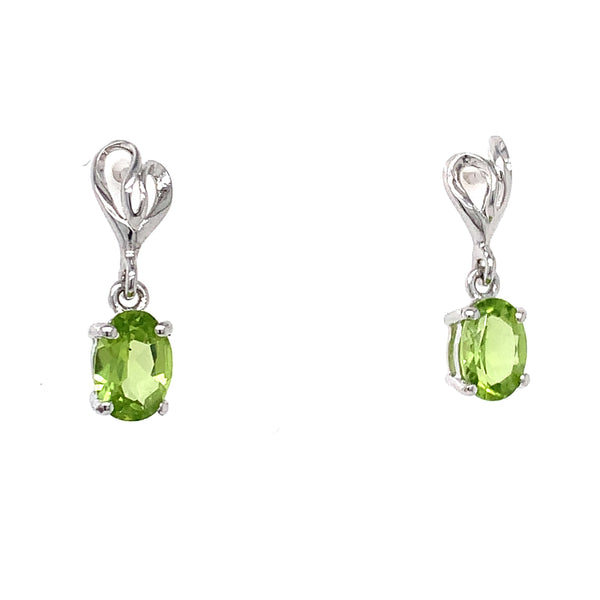 Aretes de cuarzo peridoto en plata 925