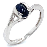 Anillo con zafiro de laboratorio en plata 925